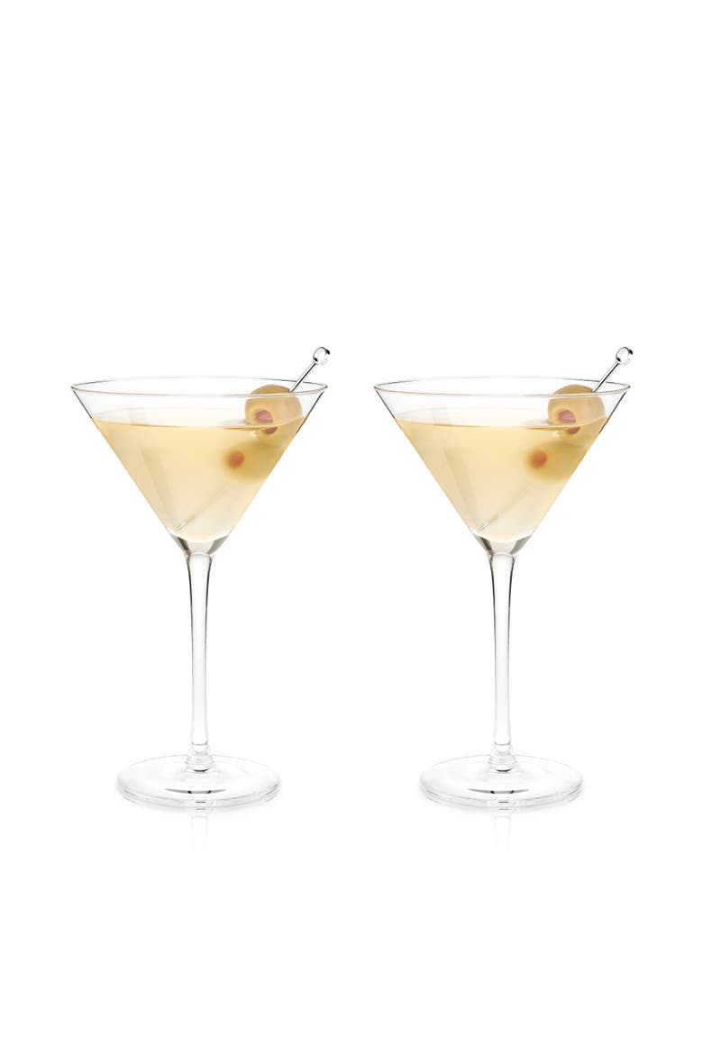 Raye Crystal Stemmed Martini Glasses Set of 2, Alternate, color, Clear