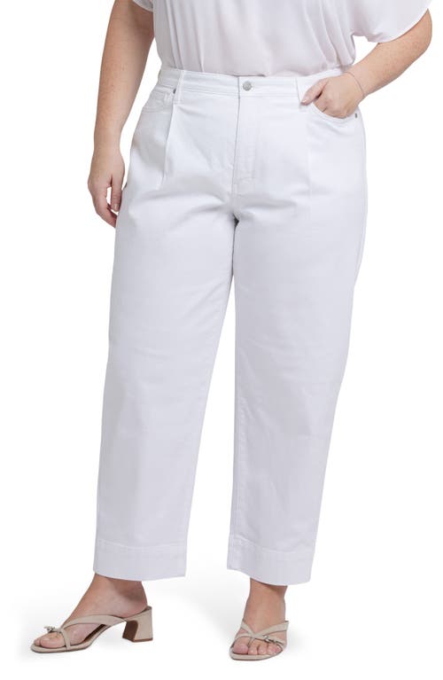 Nydj Pleated High Waist Ankle Balloon Jeans In Optic White