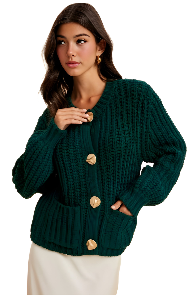 Knit and Lounge Chunky Knit Oversized Button Cardigan, Main, color, 