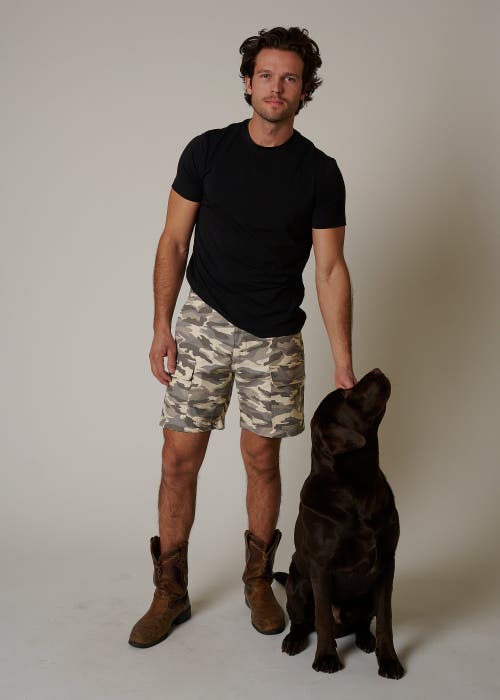 Leisure Lab Ripstop Cargo Camo Shorts In Arctic