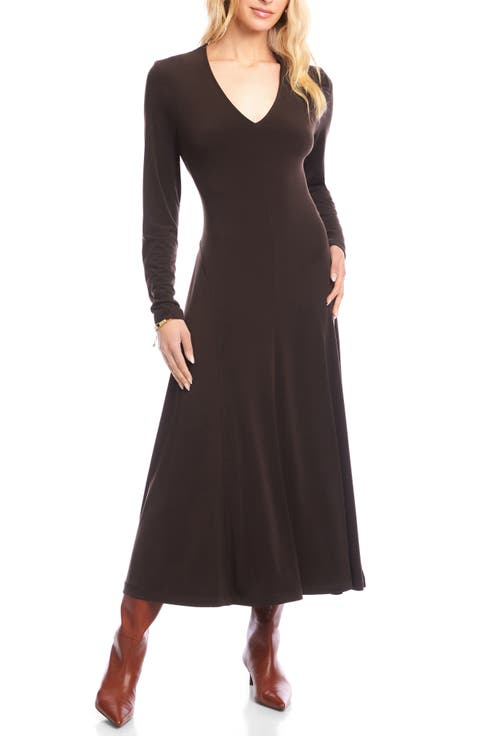 Kate Long Sleeve Jersey Midi Dress
