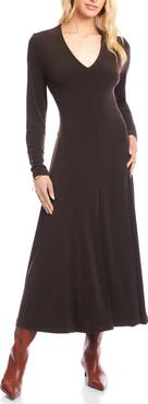 Karen Kane Kate Long Sleeve Travel Jersey Midi Dress