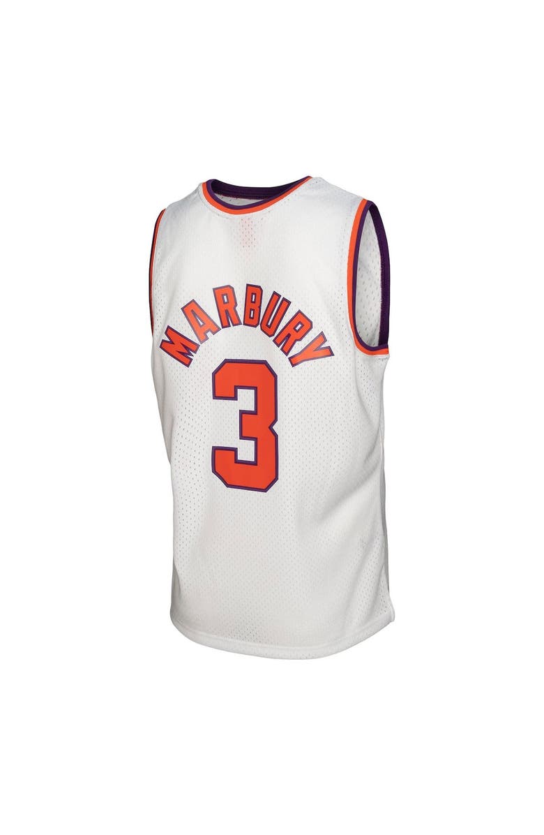 Mitchell & Ness Men's Mitchell & Ness Stephon Marbury White Phoenix Suns 2001/02 Hardwood Classics Swingman Jersey, Alternate, color, 