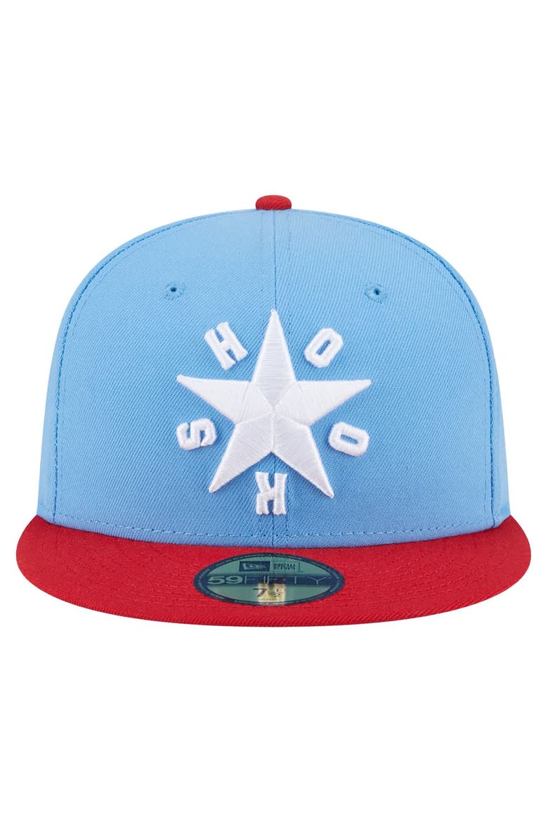 Men's New Era  Light Blue Corpus Christi Hooks Authentic Collection 59FIFTY Fitted Hat, Alternate, color, Light Blue
