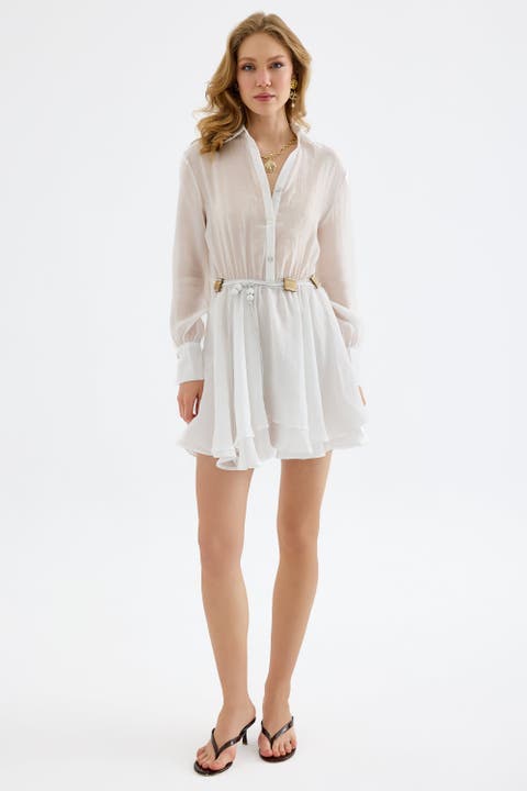 Alora Tencel Mini Shirt Dress