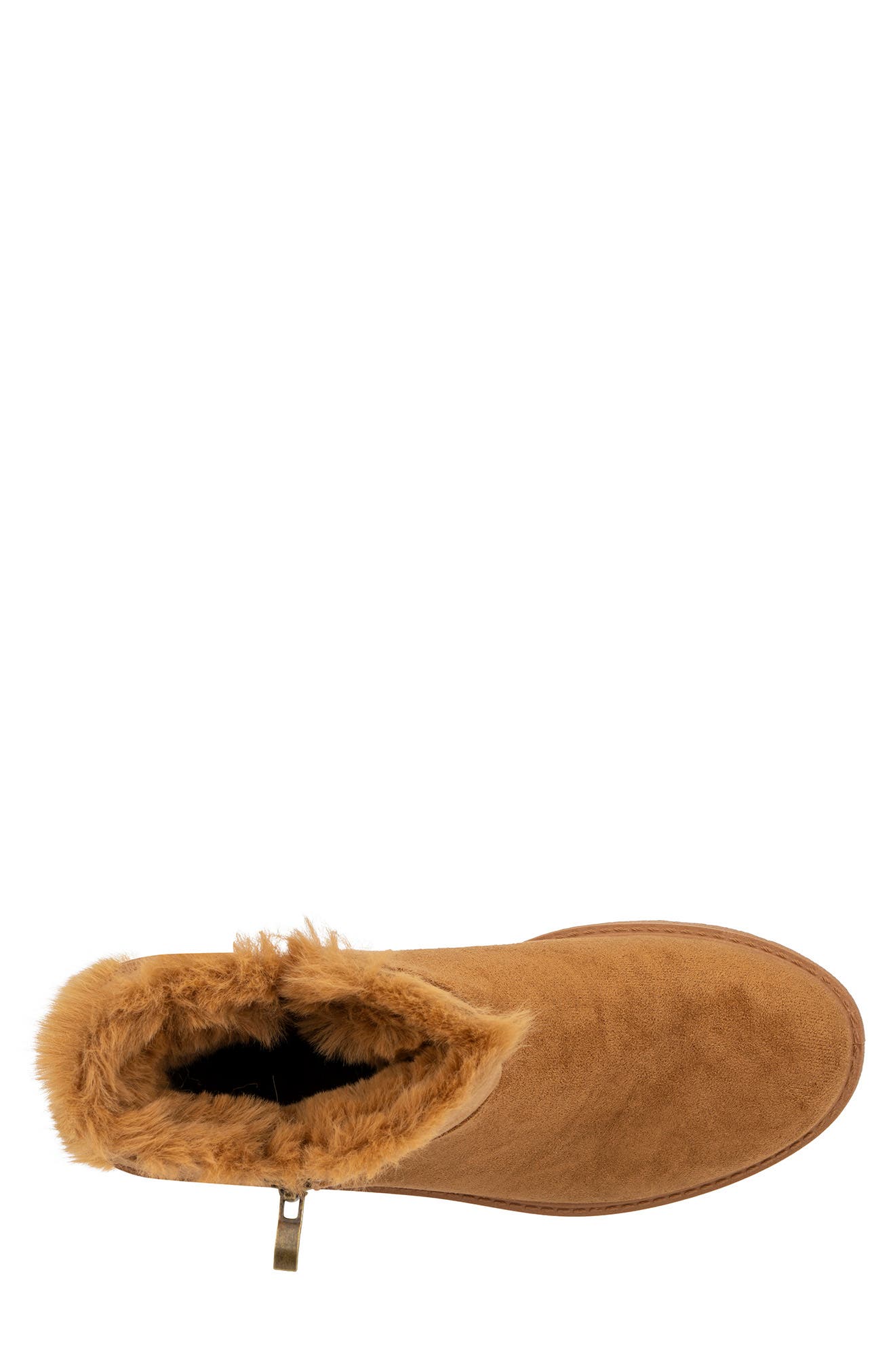 Rosemary Faux Fur Lined Ankle Boot, Alternate, color, COGNAC