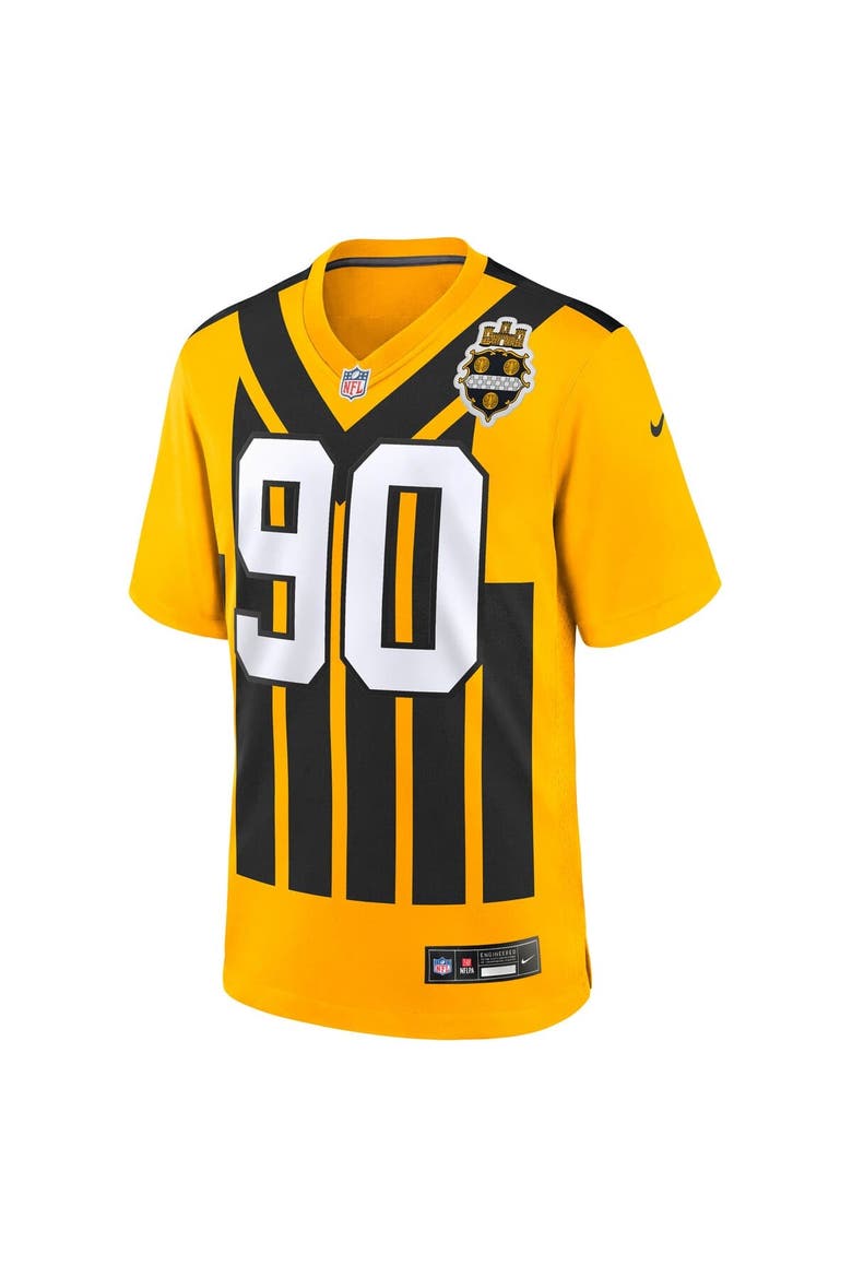Youth Nike T.J. Watt Gold Pittsburgh Steelers Alternate 1933 Throwback Game Jersey, Alternate, color, Gold