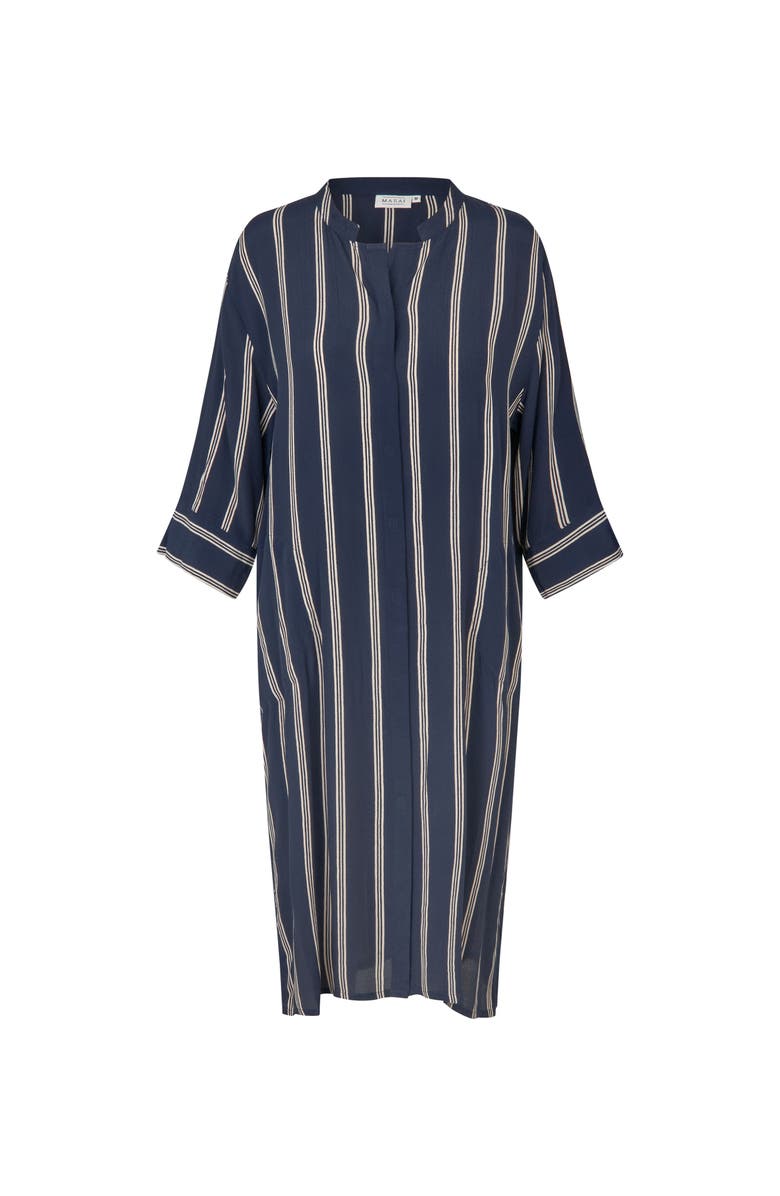 Masai Copenhagen MaNimes Striped Midi Dress, Alternate, color, Navy Blazer