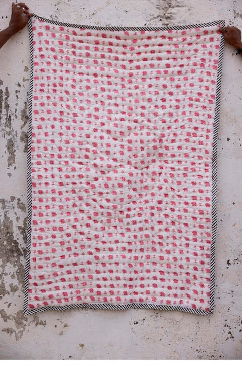 Pink Elephant Baby Quilt - Baby