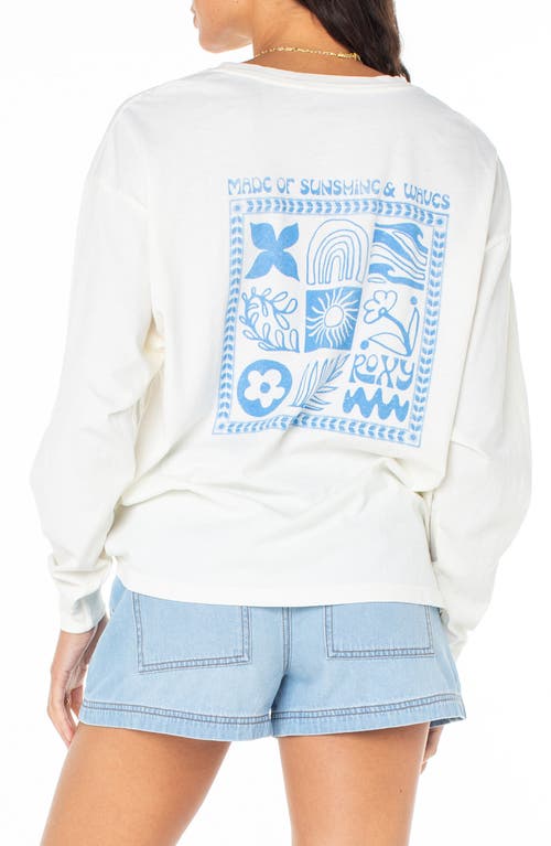 Roxy Celebration Long Sleeve Cotton Graphic T-shirt In White
