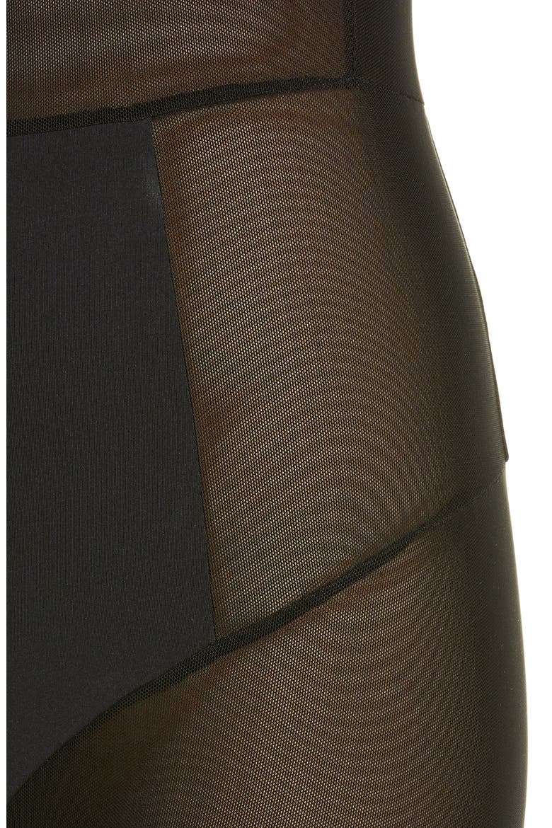 Power Mesh Open Bust Shape Bodysuit, Alternate, color, BLACK