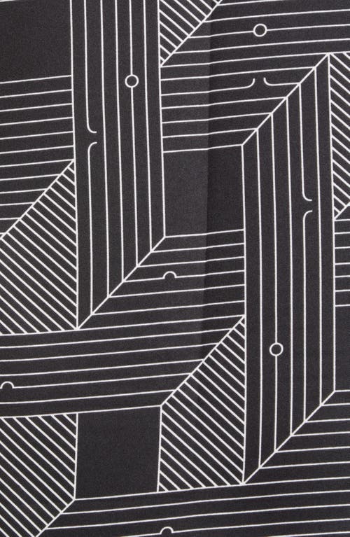 Ellian Geometric Print Satin Square Scarf In Black