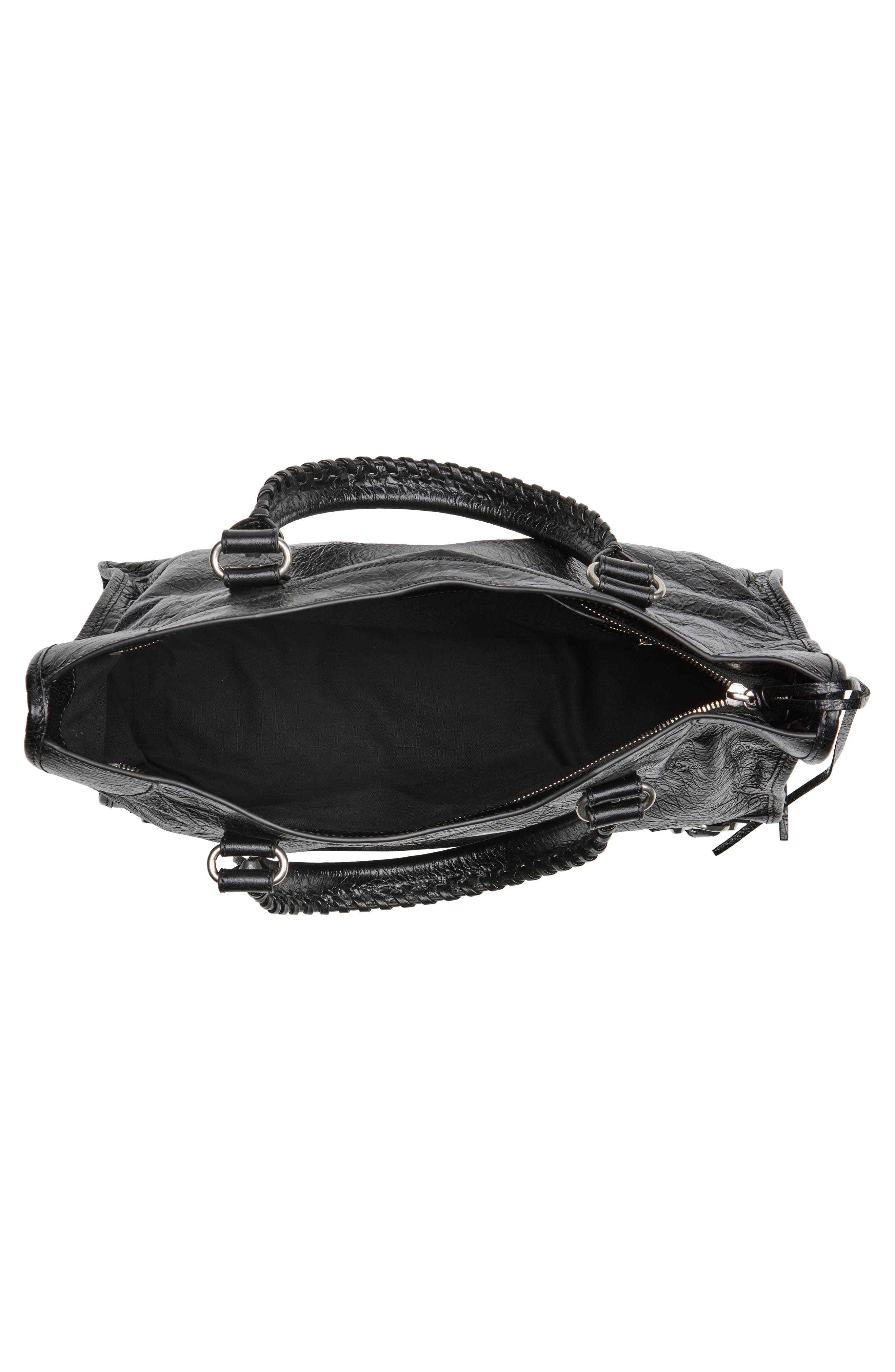 Balenciaga Medium Le City Arena Leather Satchel, Alternate, color, 1000 Black