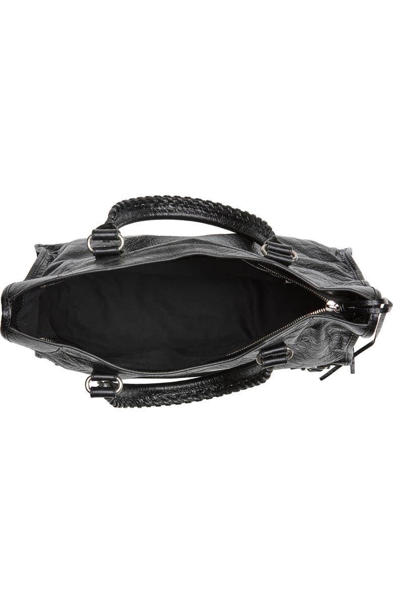Balenciaga Medium Le City Arena Leather Satchel, Alternate, color, 1000 Black