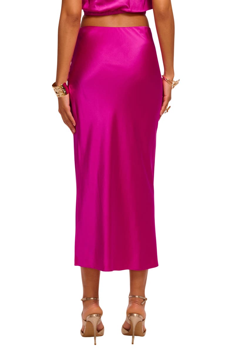 Ramy Brook Krisia Silk Midi Skirt, Alternate, color, Fiesta Pink