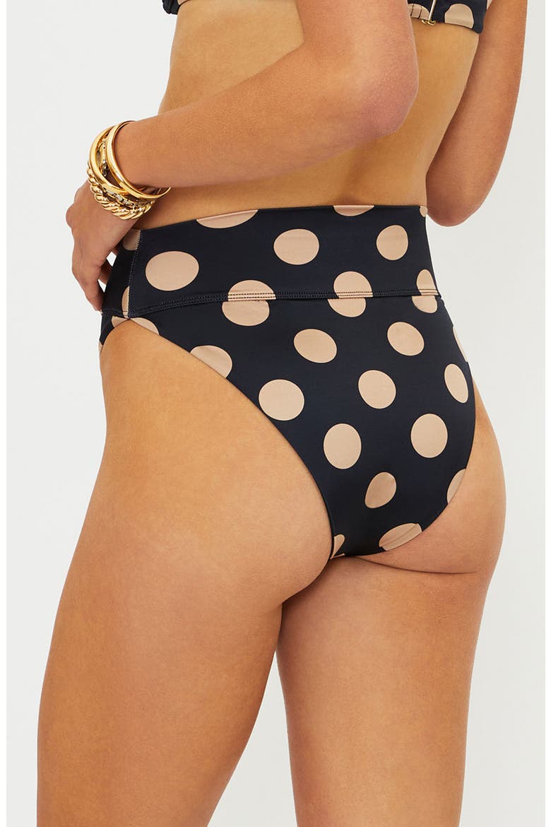 Highway High Waist Bikini Bottoms, Alternate, color, MIDNIGHT POLKA DOT