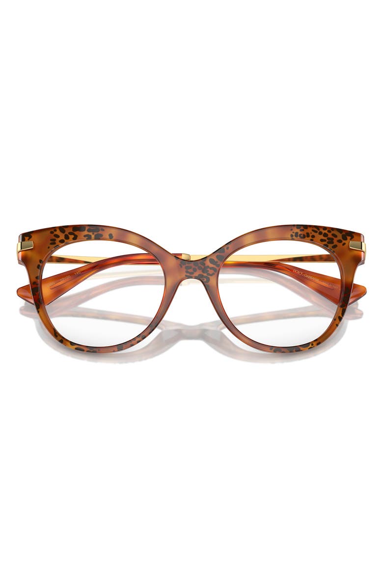 Dolce&Gabbana 52mm Butterfly Optical Glasses, Alternate, color, Havana