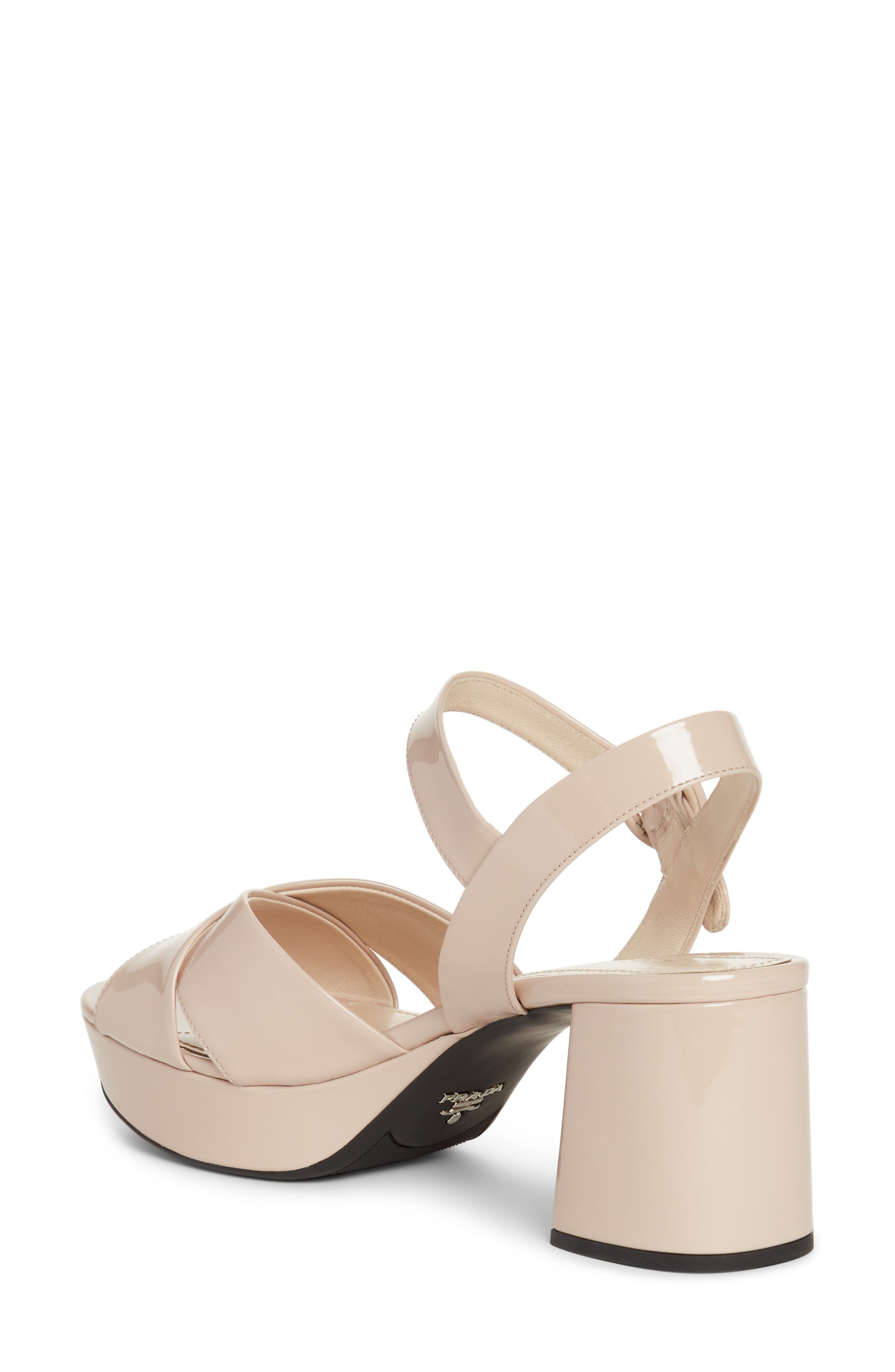 Platform Sandal (Nordstrom Exclusive), Alternate, color, NUDE PATENT