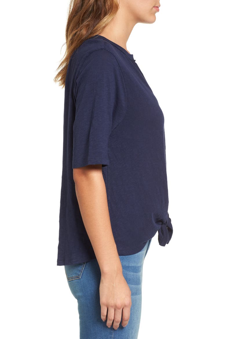 Tie Front Tee, Alternate, color, NAVY PEACOAT