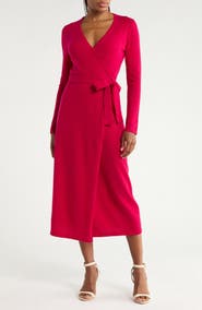 Diane von Furstenberg Astrid Long Sleeve Wool & Cashmere Wrap Sweater Dress