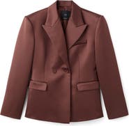 MANGO Satin Suit Blazer