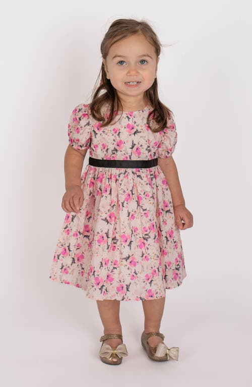 Popatu Floral Print Dress In White/pink