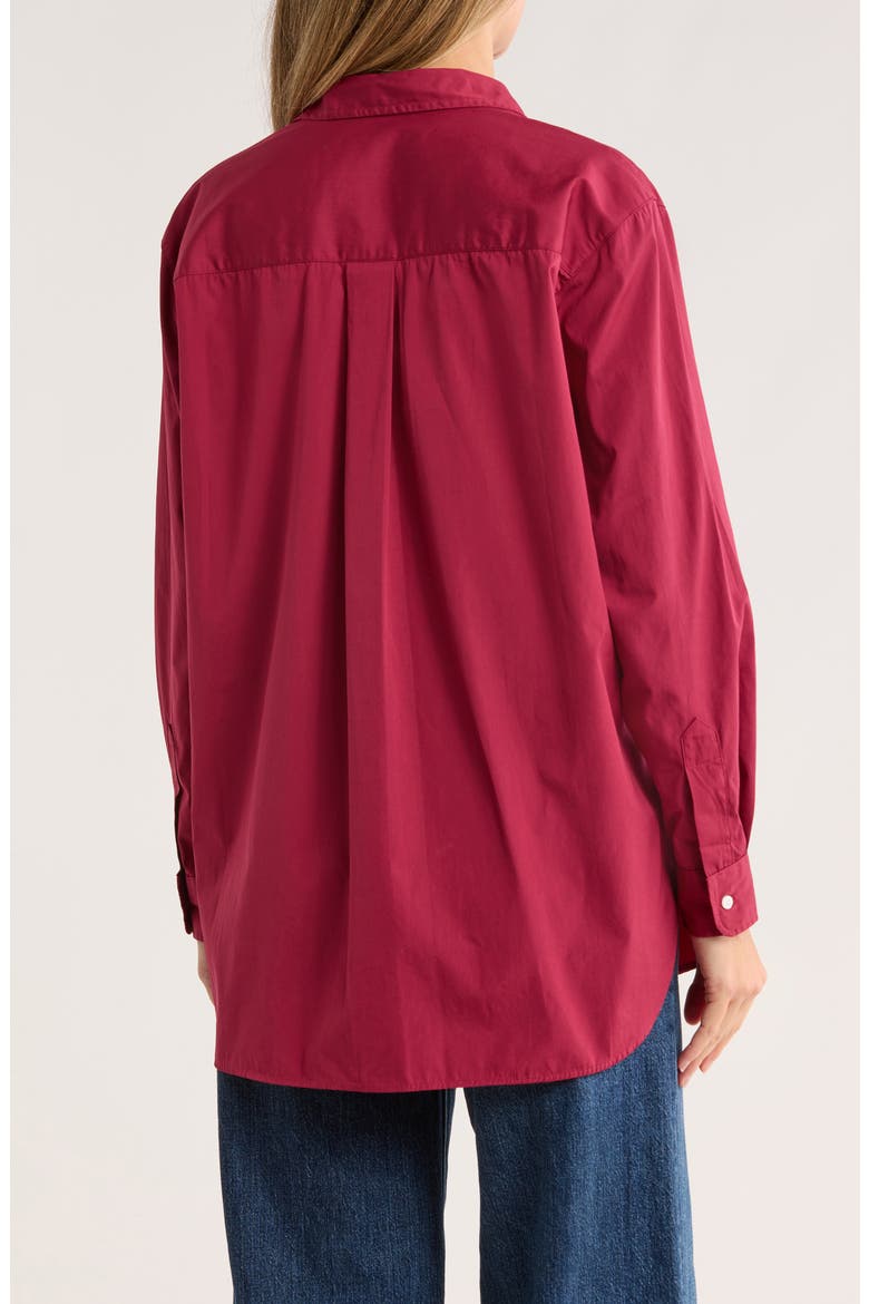 Joedy Cotton Button-Up Shirt, Alternate, color, SOLID RED