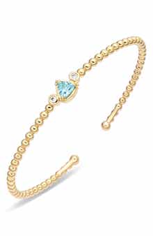 Elizabeth 14k Gold Plated Cubic Zirconia Cuff Bracelet