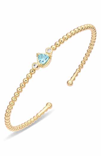 Elizabeth 14k Gold Plated Cubic Zirconia Cuff Bracelet