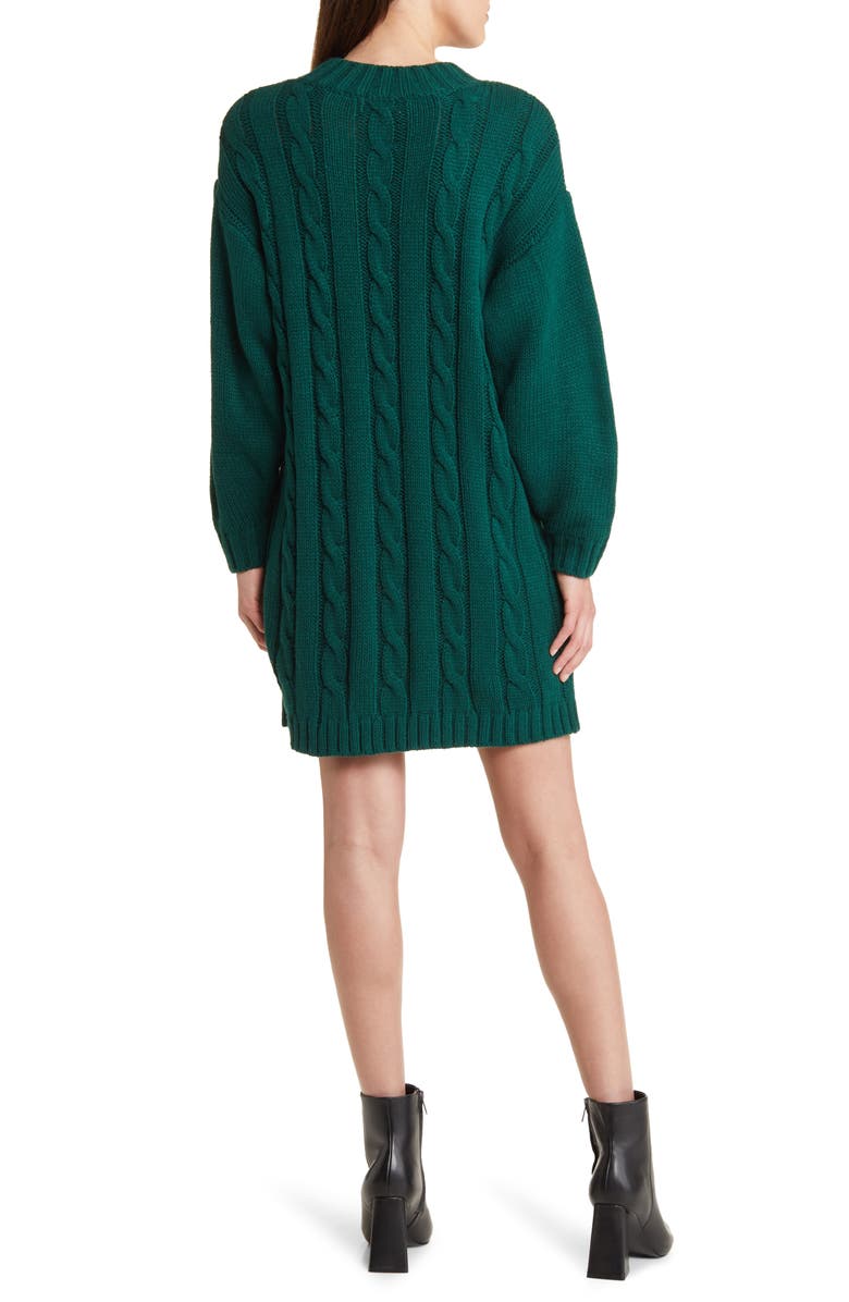 Lost + Wander Staycation Cable Stitch Long Sleeve Sweater Dress, Alternate, color, 