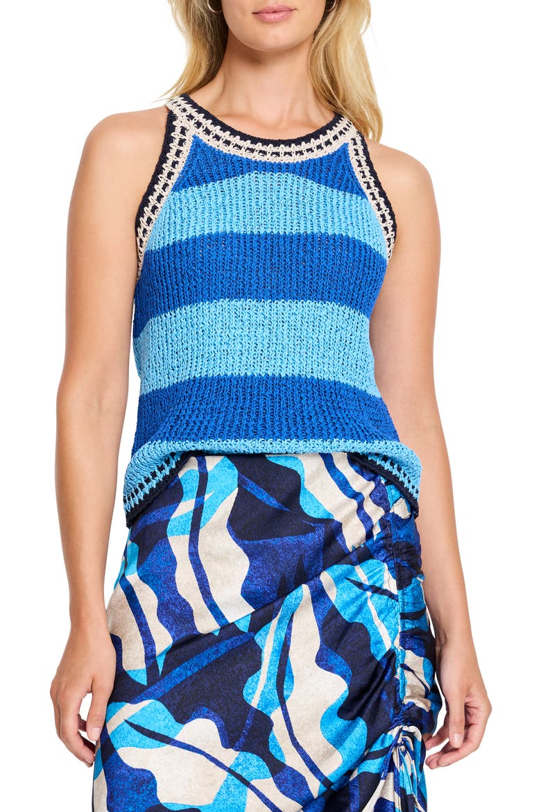 Coastline Stripe Sweater Tank, Main, color, BLUE MULTI