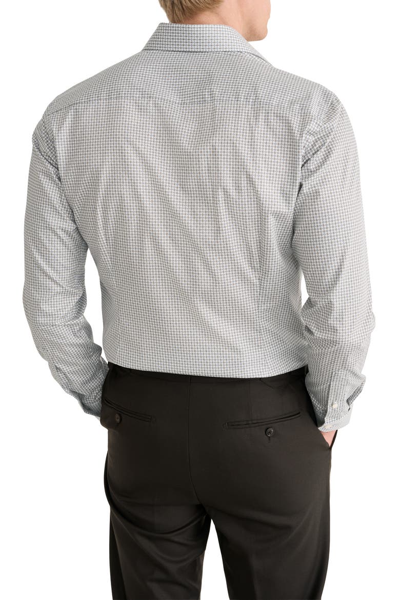Slim Fit Micro Print Cotton Shirt, Alternate, color, MEDIUM BROWN