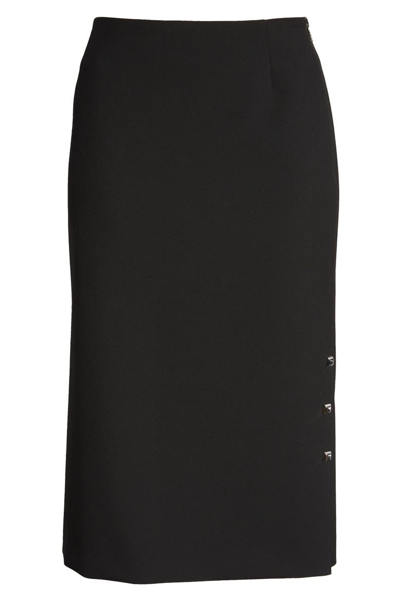 Vevoka Studded Trim Pencil Skirt, Alternate, color, BLACK