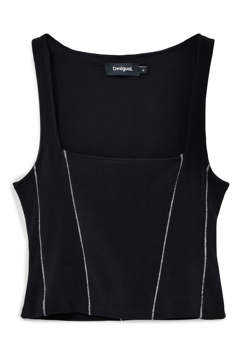 Exposed Seam Crop Tank, Alternate, color, BLACK