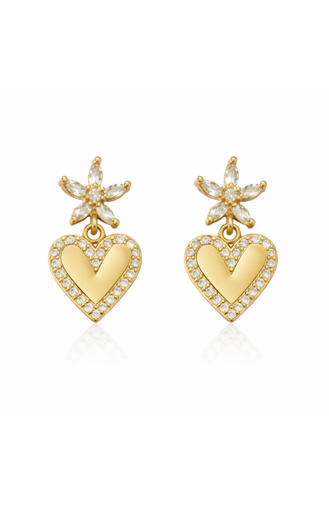 Bloom Heart Drop Earrings