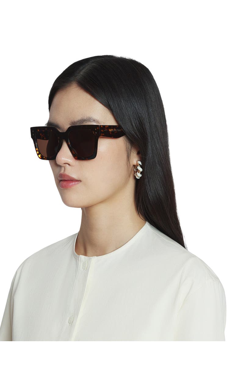 Lanvin Lunettes Maxi Rectangle Lanvin Signature, Alternate, color, Amber-Turtoise