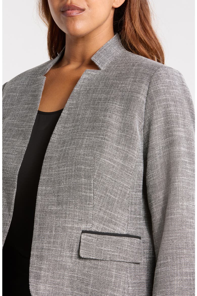 Cutout Collar Blazer, Alternate, color, BLACK/ VANILLA ICE