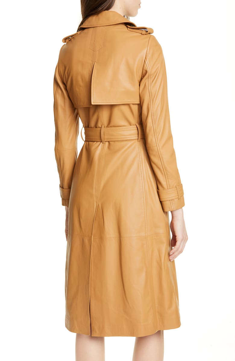 Karen Millen Leather Trench Coat, Alternate, color,