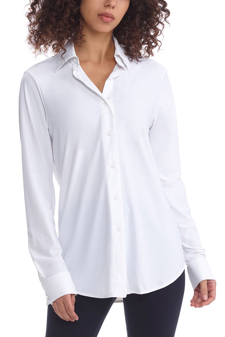 Classic Oversize Button-Up Shirt, Main, color, WHITE