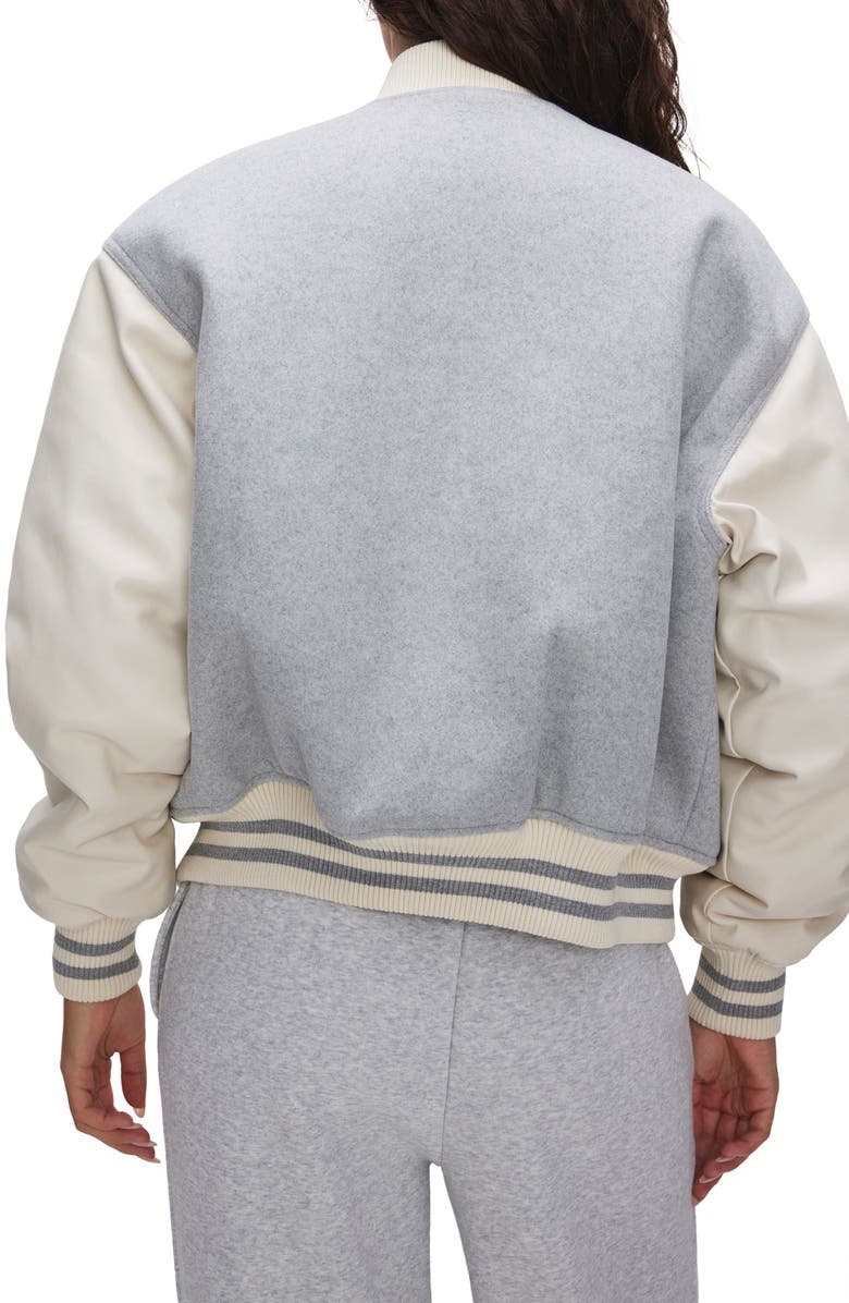 Good American Varsity Bomber Jacket, Alternate, color,