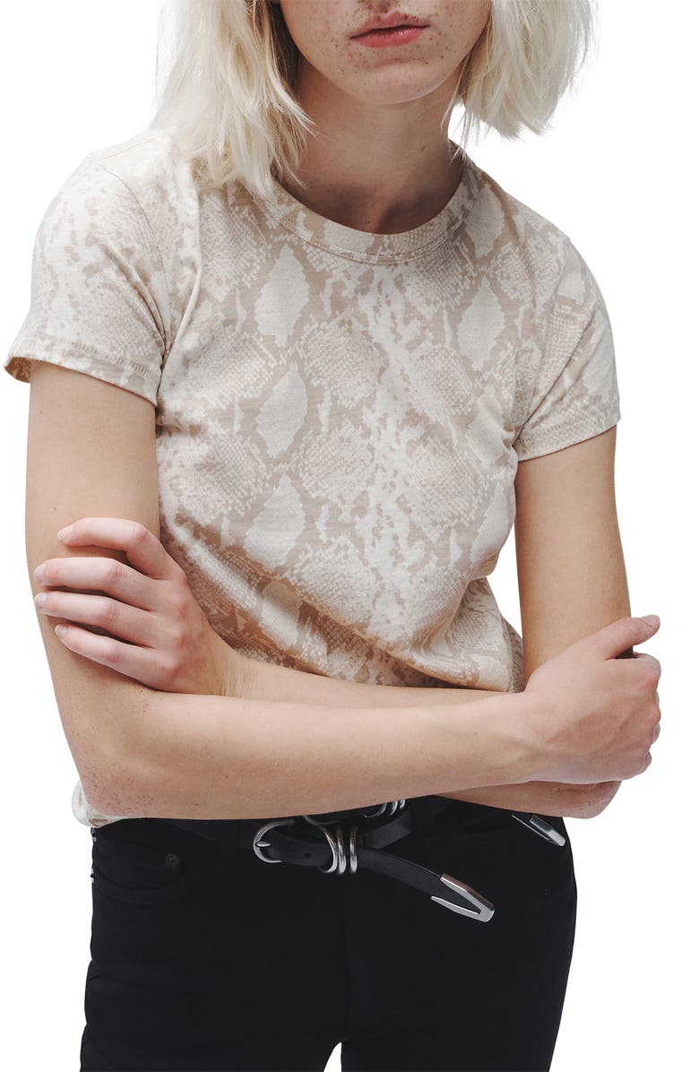 rag & bone Snakeskin Print Cotton Crewneck T-Shirt, Alternate, color, Snake Print