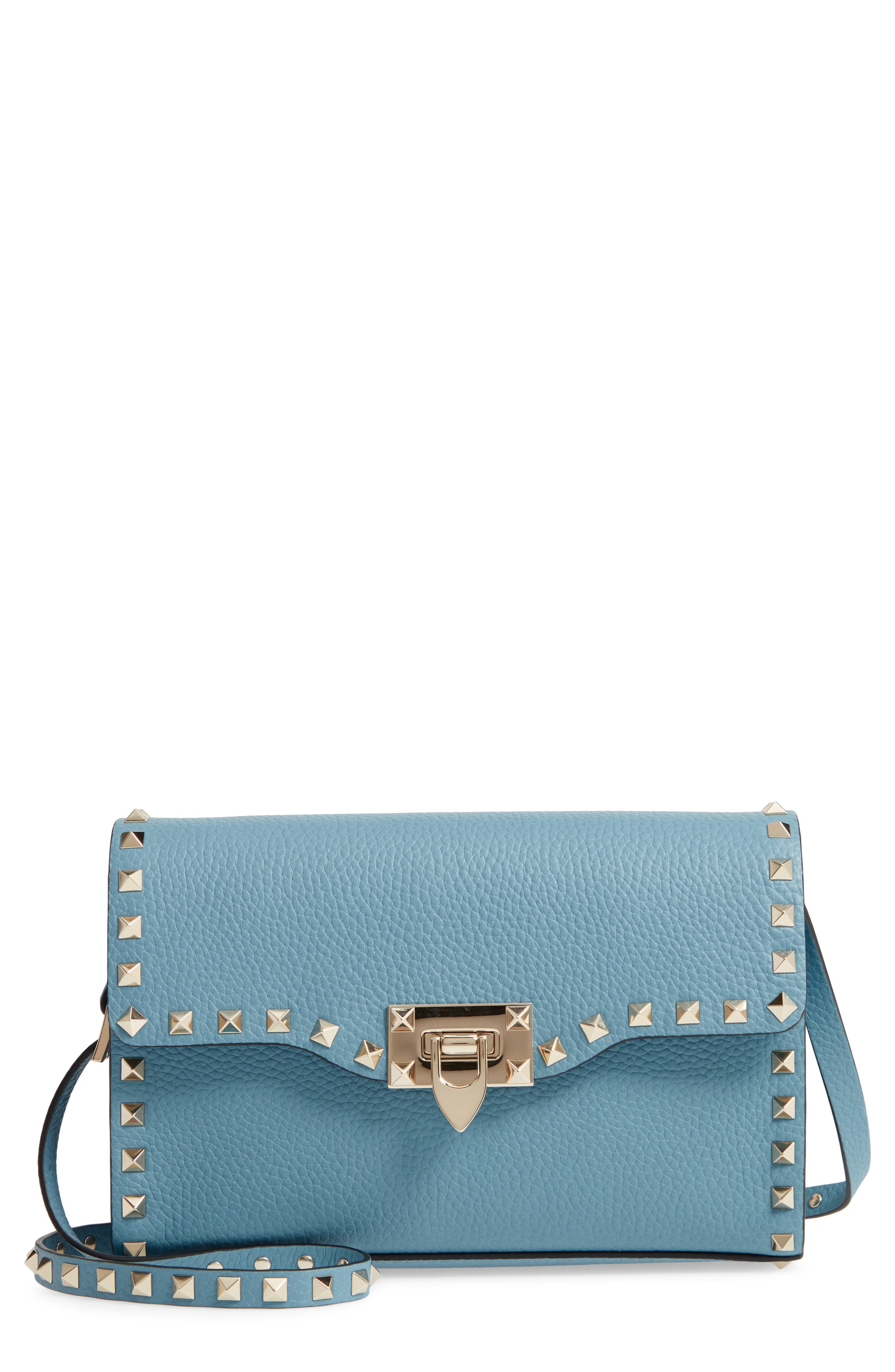 Valentino Garavani Medium Rockstud Leather Crossbody Bag, Main, color, 