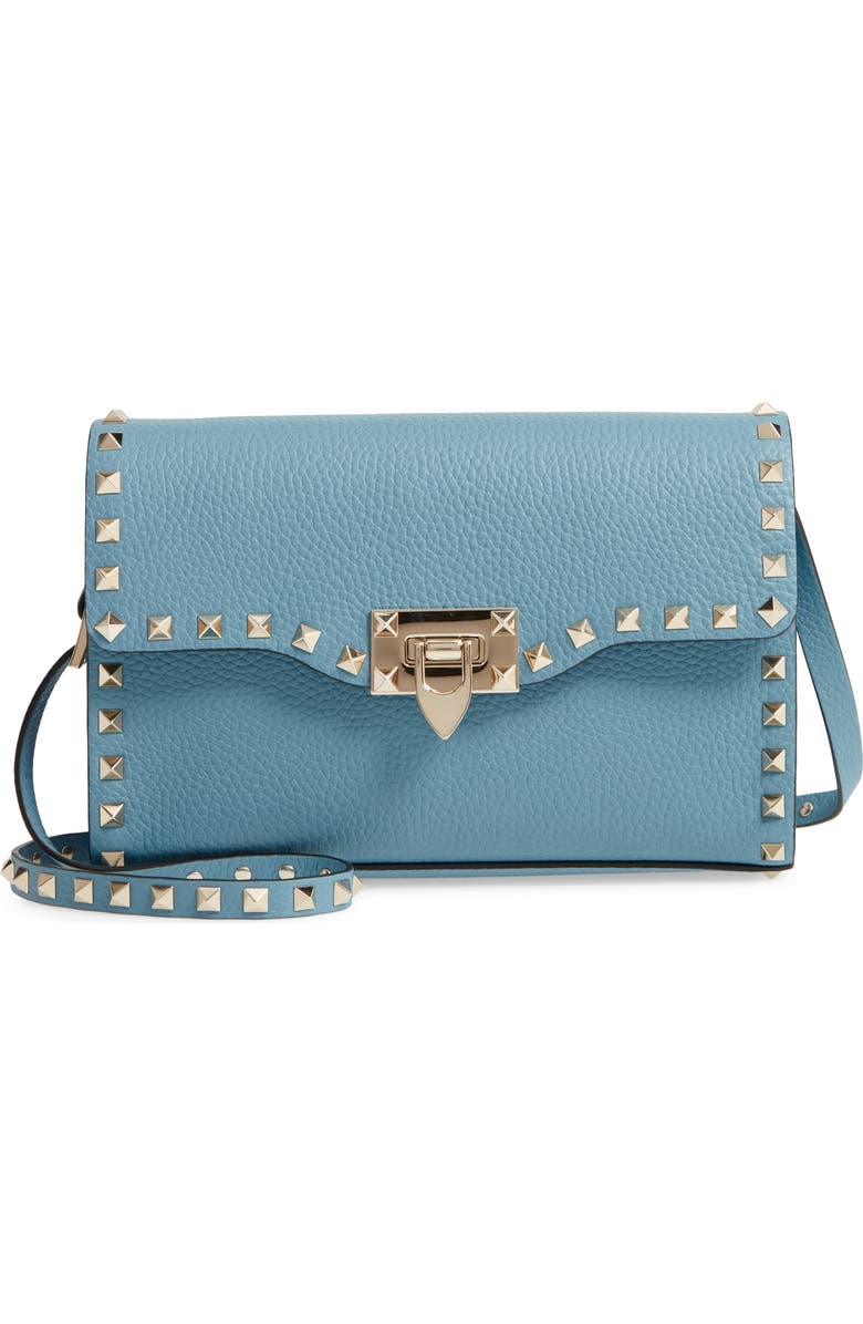 Valentino Garavani Medium Rockstud Leather Crossbody Bag, Main, color,