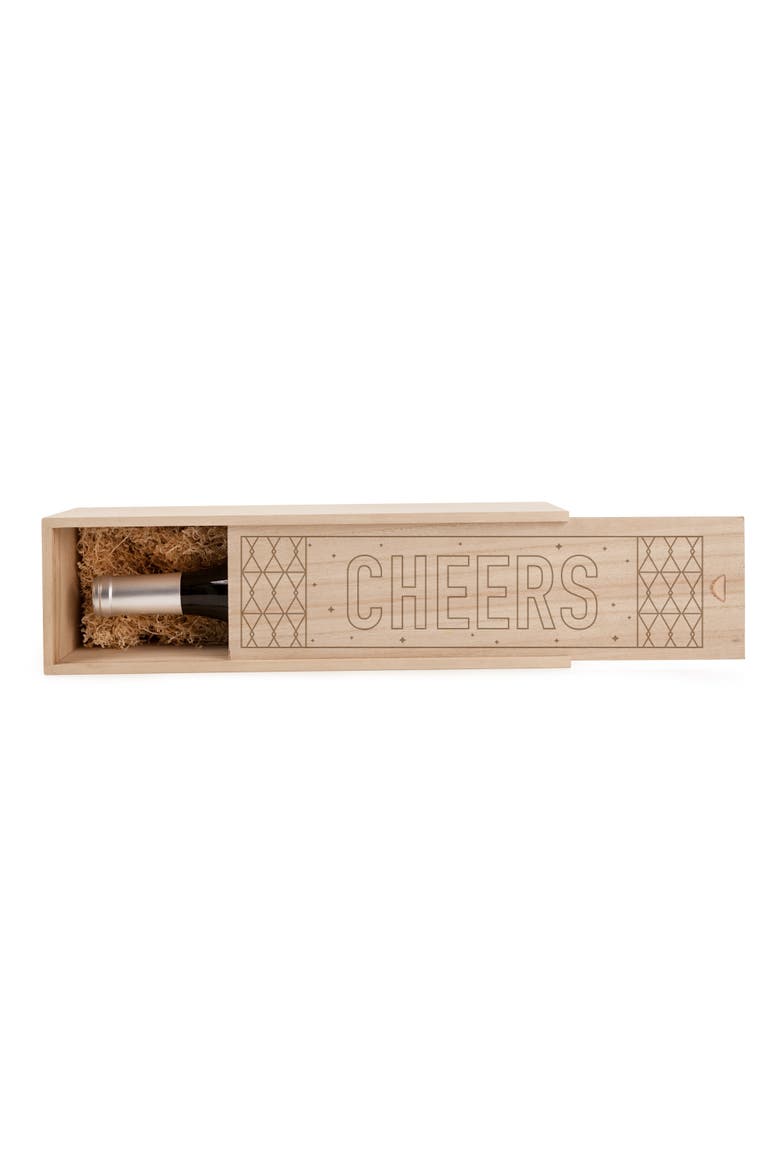 CHEERS! Wood Wine Box, Main, color, Wood