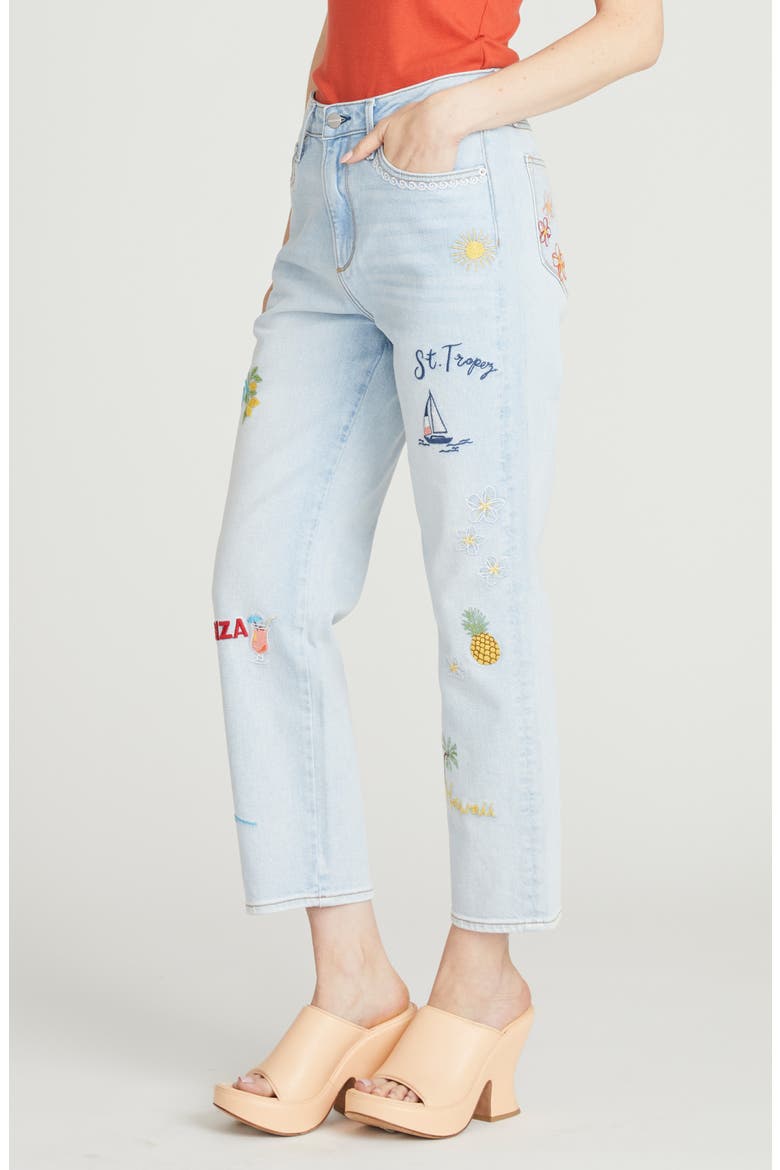 Royce Destination Doodle Straight Leg Jeans, Alternate, color, LIGHT WASH
