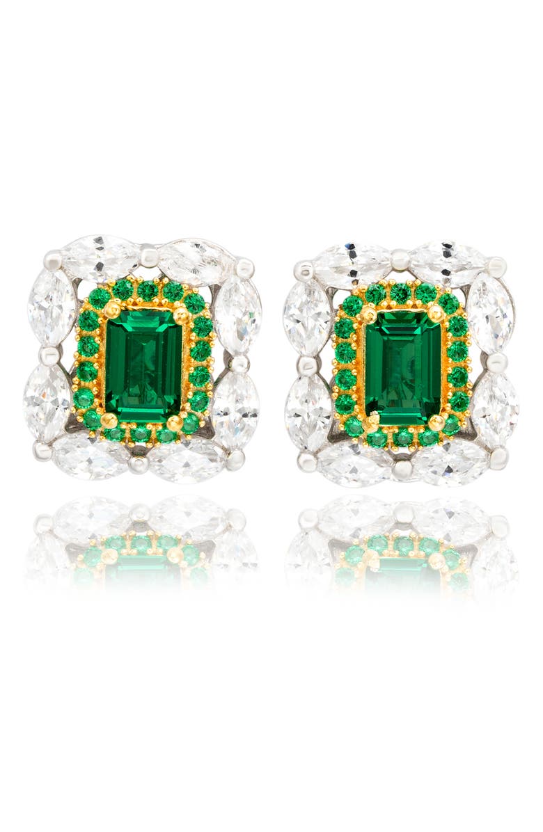 SUZY LEVIAN Sterling Silver Emerald Cut CZ Stud Earrings, Main, color, 