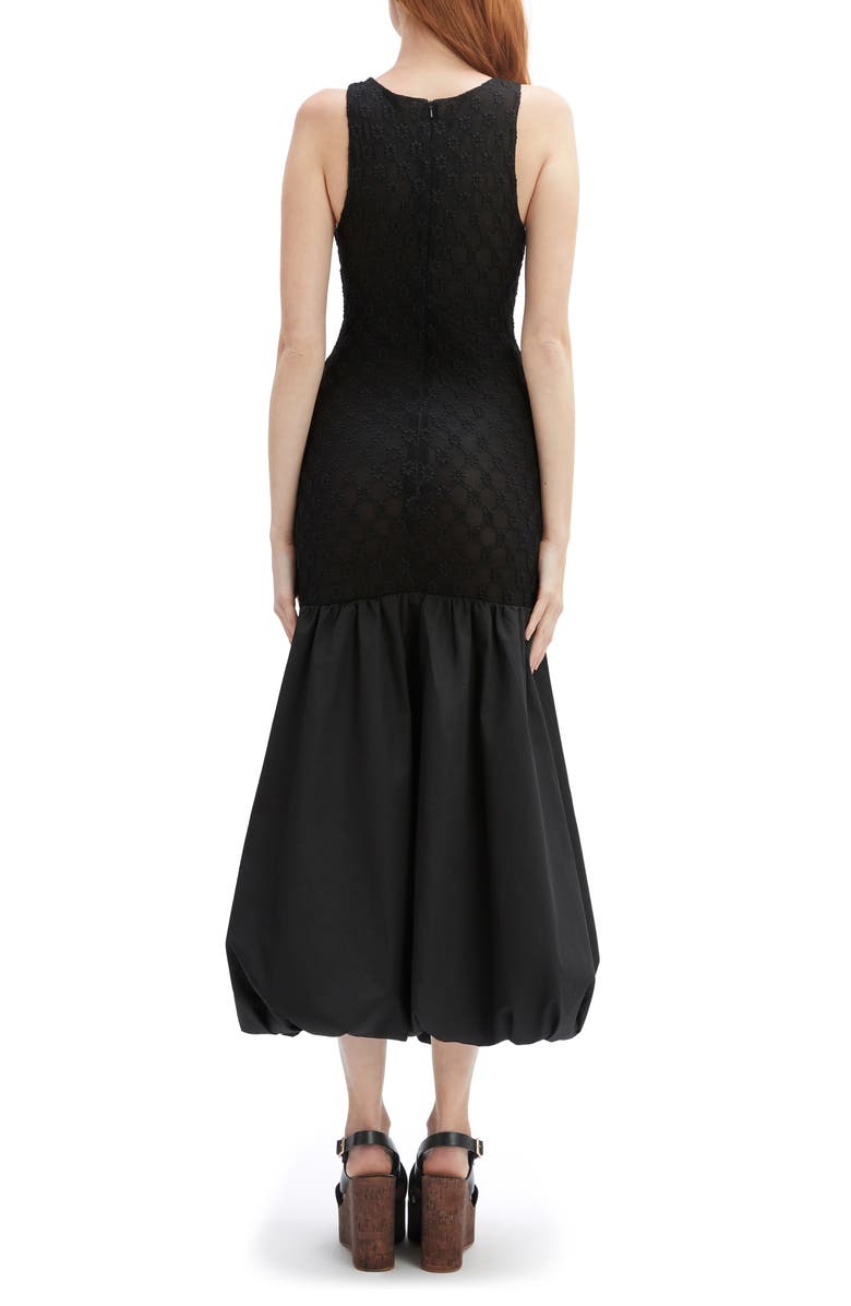 Bardot Melody Lace Poplin Trumpet Dress, Alternate, color, Black