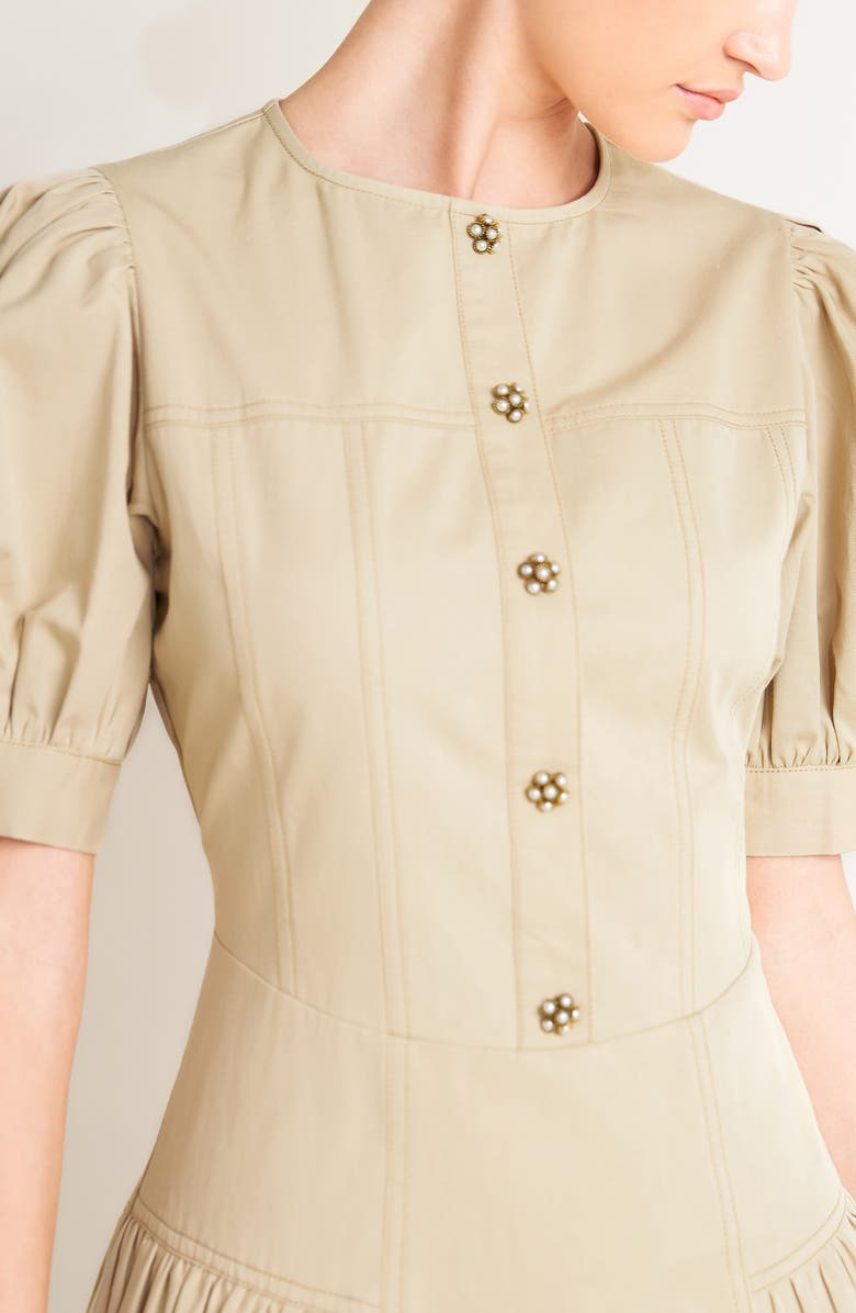 FREEMARKET Solid Midi Dress, Alternate, color, Khaki