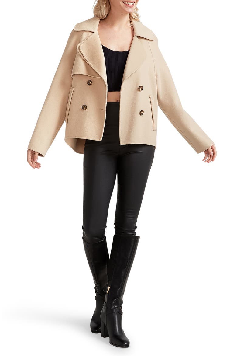 I'm Yours Wool Blend Peacoat, Alternate, color, PALE OAT
