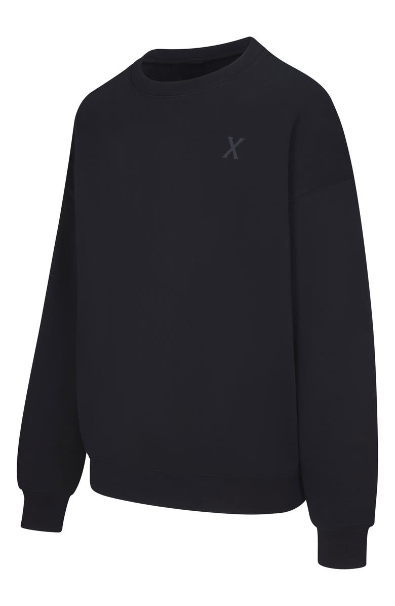SAVAGE X FENTY Fleece Crewneck Sweatshirt, Alternate, color, Black Caviar
